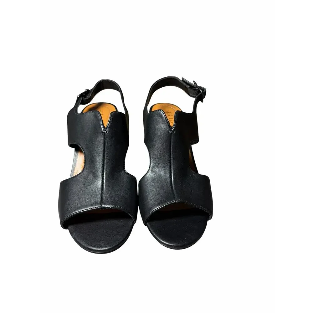 Style & Co Marnee Black Slingback Block Heel Peep Toe Dress Sandals Size 9 NIB